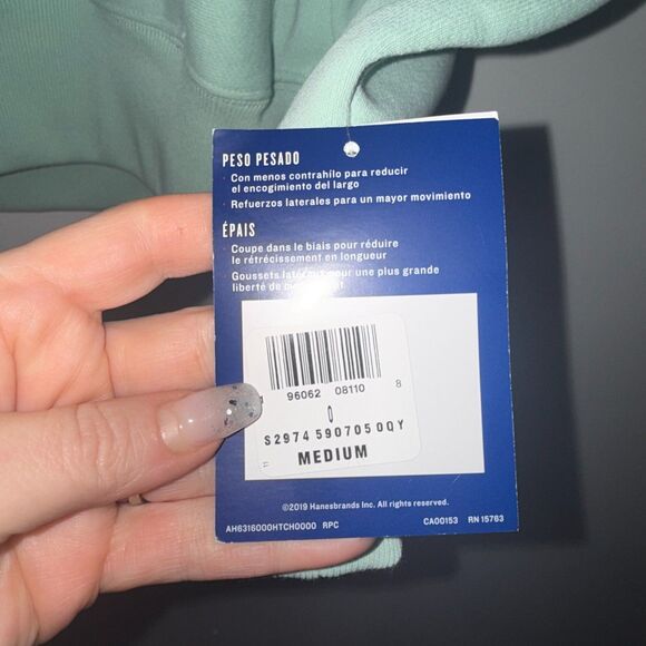 Champion Reverse Weave Hooded Sweatshirt - Monopoly Smoothie Green M - Picture 11 of 14